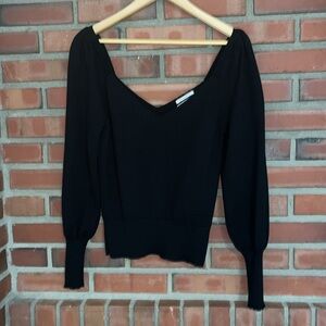 Anthropology black off shoulder sweetheart neckline meidum flattering current